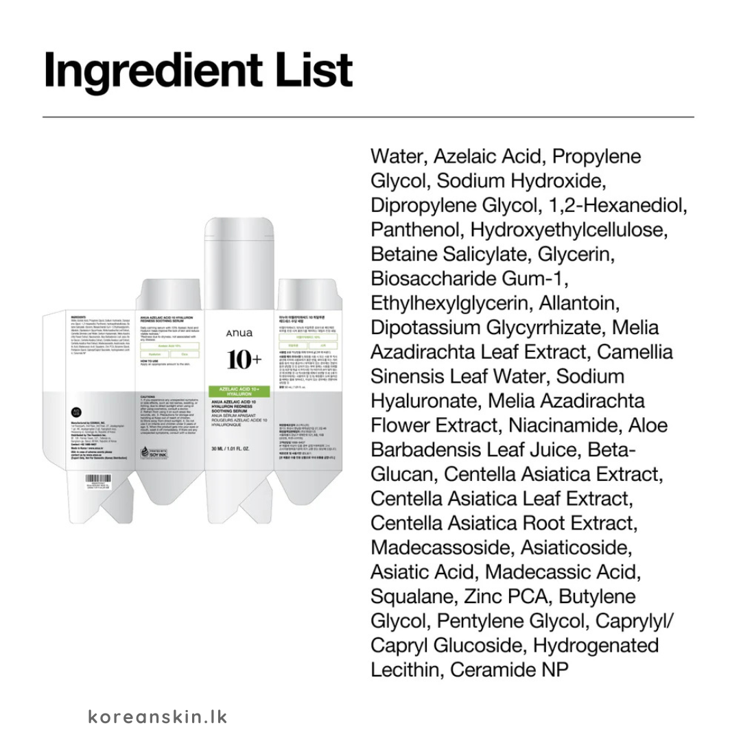 Anua Azelaic Acid 10 Hyaluron Redness Soothing Serum 30ml