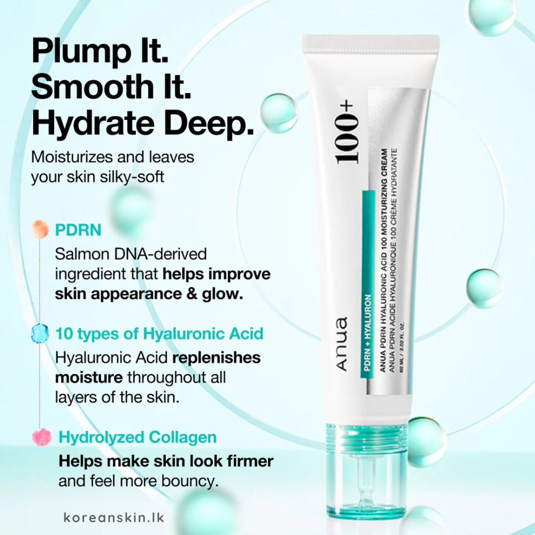 Anua PDRN Hyaluronic acid 100 Moisture Cream 60ml