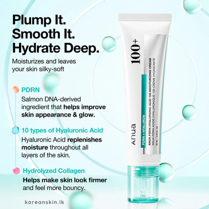 Anua PDRN Hyaluronic acid 100 Moisture Cream 60ml
