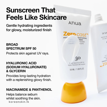 Anua Zero-Cast Moisturizing Finish Sunscreen 50ml