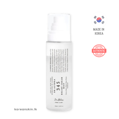 Dr.Althea 345 Relief Cream Mist Authentic Made in Korea bottle on a white background