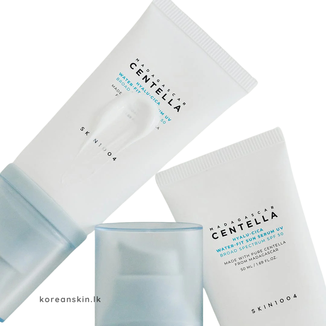 Two Hyalu-Cica Water-Fit Sun Serum SPF50 skincare products on a white background